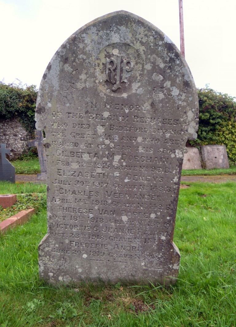 A Belgian Refugee's Grave in Bideford. Attribution - User:Jack1956, CC0, via Wikimedia Commons