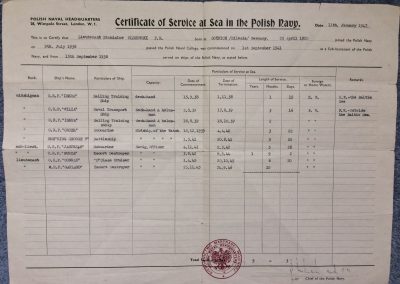 Stanislaw's service record in the Polish Navy